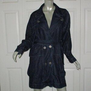 PILCRO Anthropologie Denim Belted Coat Dress